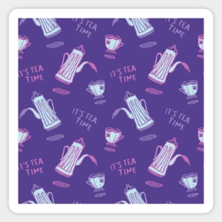 Its Tea Time Patterns Sticker